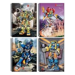 CADERNO CD 1/4 X-ROBOTS 96F 1003