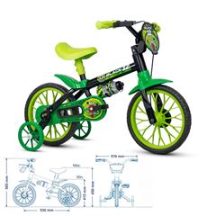Bicicleta Aro 12 Black Com Garrafinha - Nathor