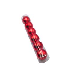 Bola Natalina Lisa 7cm 6 Peças Vermelho