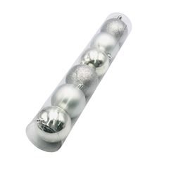 BOLA NAT GLITT/LISA 8CM 6P PRATA MT1764