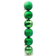 Bola Natalina Glitter 8cm Lisa 6 Peças Verde