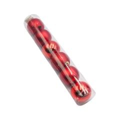 Bola Natalina Glitter 6cm Lisa 6 Peças Vermelho