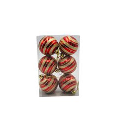 BOLA NAT DECOR 6CM 6P OURO MT1754