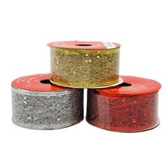 FITA NATALINA 3,8CM TEIA C/GLIT YJ6083