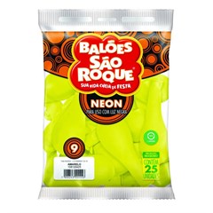BALAO NEON 9 C/25 AMARELO