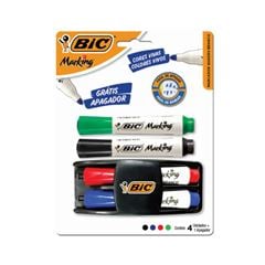 CJ 4 MARCADORES+APAGADOR BIC 970929
