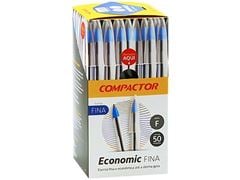 Caneta Compactor Econômic Fina 50 Unidades Azul