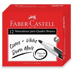 Marcador Faber-Castell Branco 12 Unidade Preto