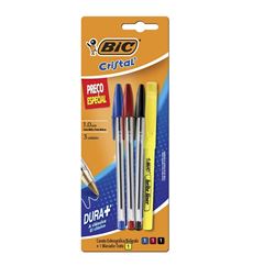 CANETA BIC 3CRISTAL+BRITE 971070