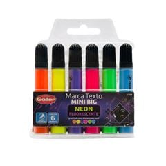 Marca Texto Goller Mini Big 6 Unidades Neon