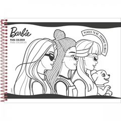 Caderno de Desenho Escolar Cartográfico Barbie 80 Folhas