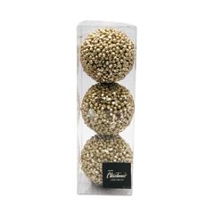 BOLA NAT DECOR FLOC 10CM C/3 CH HT9169