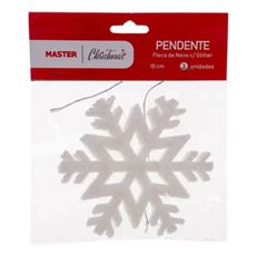 PENDENTE FLOCO NEVE C/GLITTER 3P WF1077