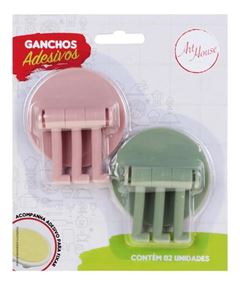 Kit 2 Ganchos Adesivo Triplo Articulável Multiuso até 2.0 Kg