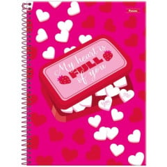 CADERNO CD PINK POWER 10X1 160F 6314