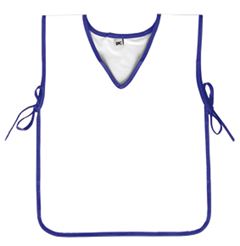 Avental infantil Escolar Pvc Branco e Azul sem Bolso