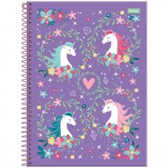 CADERNO CD UNICORNIO 10X1 160F 6205