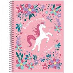 CADERNO CD UNICORNIO 10X1 160F 6205