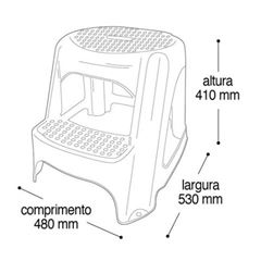 Banqueta Step Mul 2 Degraus Pta 25616pi