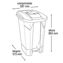 LIXEIRA C/RODA/PEDAL 120L 25749PI