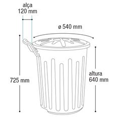 LIXEIRA C/RODA 100L.