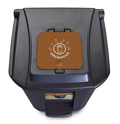 LIXEIRA C/RODA/PEDAL 60L PT 25751PI