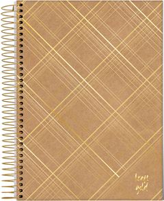 CADERNO 1/8 CD ESP KRAFT GOLD 80F 72773