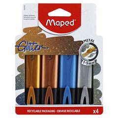 Marca Texto Maped Glitter 4 Peças