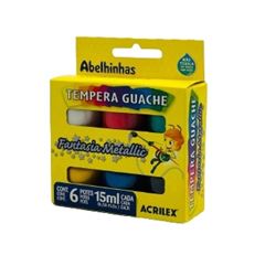 Tempera Guache Metallic 6 Peças - Acrilex