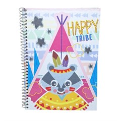 CADERNO CD HAPPY TRIBE 1X1 96F 5970