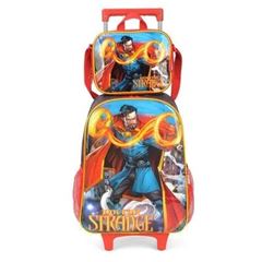 Kit Mochila com Carrinho + Lancheira Doutor Estranho