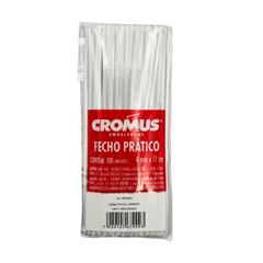 Fecho Prático Crom 100Peças Branco