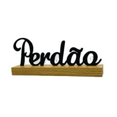 Enfeite de Madeira Palavra Perdão