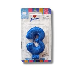 Vela Aniv Mini Glitt Azul N.3 38651