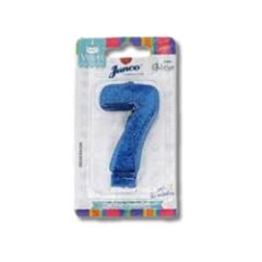 Vela Aniv Mini Glitt Azul N.7 38713