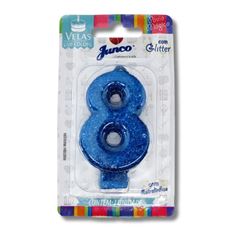 VELA ANIV MINI GLITT AZUL N.8 38714
