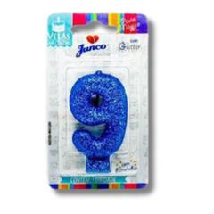 VELA ANIV MINI GLITT AZUL N.9 38715