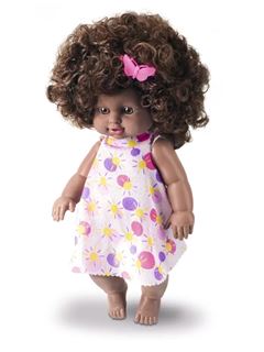 BONECA YUKINHA BABY HAIR PRETA 1148