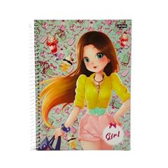 Caderno Espiral Capa Dura 10x1 Girl Maskate 160 Folhas