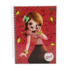 Caderno Espiral Capa Dura 10x1 Girl Maskate 160 Folhas