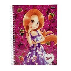 Caderno Espiral Capa Dura 10x1 Girl Maskate 160 Folhas