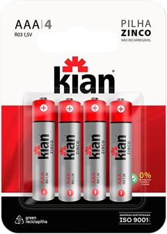Pilha Zinco Aaa 4p Kian 14246