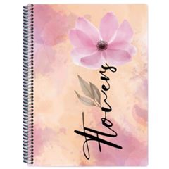 CADERNO CD FLOWERS 12X1 168F 7435