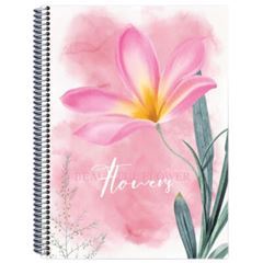CADERNO CD FLOWERS 20X1 280F 7437
