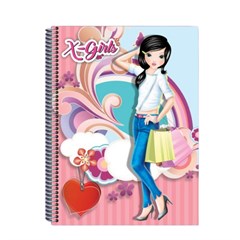CADERNO CARTOG CD 96F X-GIRL 6020