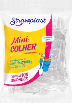 Colher Mini Strawplast 100p Cr Csc-691