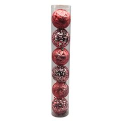 BOLA NATAL MISTA ARAB 3D 8CM C/6 RS KX0953