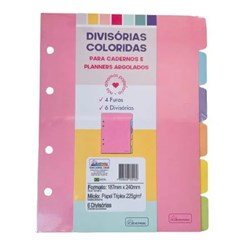 REFIL DIV PLANNER 6F PASTEL 0131006