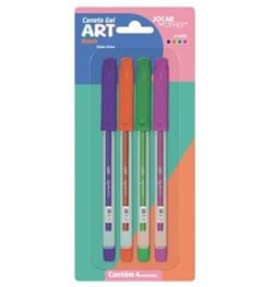 Caneta Gel Art 1.0 Neon e Pastel 4 Peças - Jocar Office
