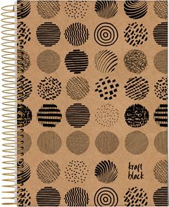 CADERNO 1/8 CD ESP KRAFT BLACK 80F 74810-77